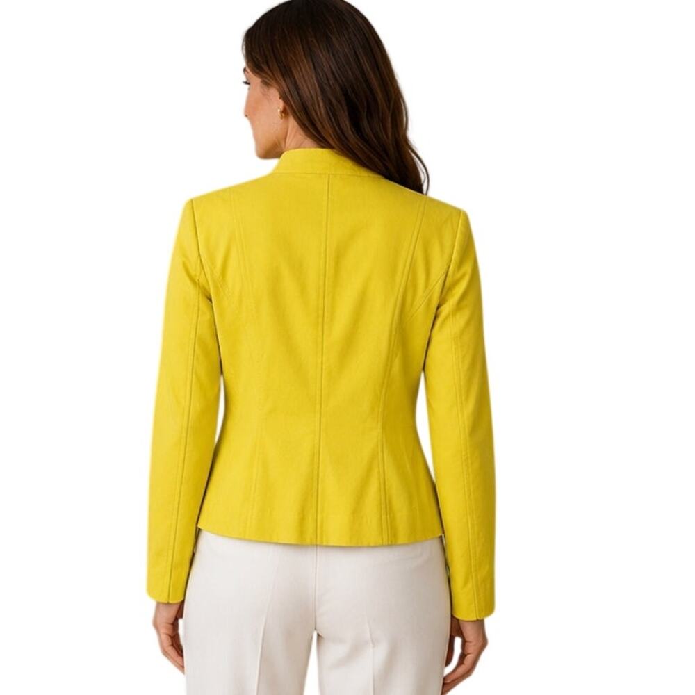 Carlisle Yellow Zip Front Jacket Size 14 Structured Career Blazer - Picture 3 of 9